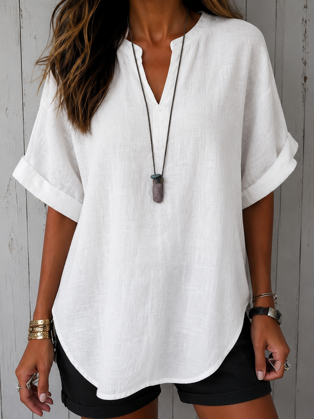 Emmeline | Simple Short-Sleeve Blouse