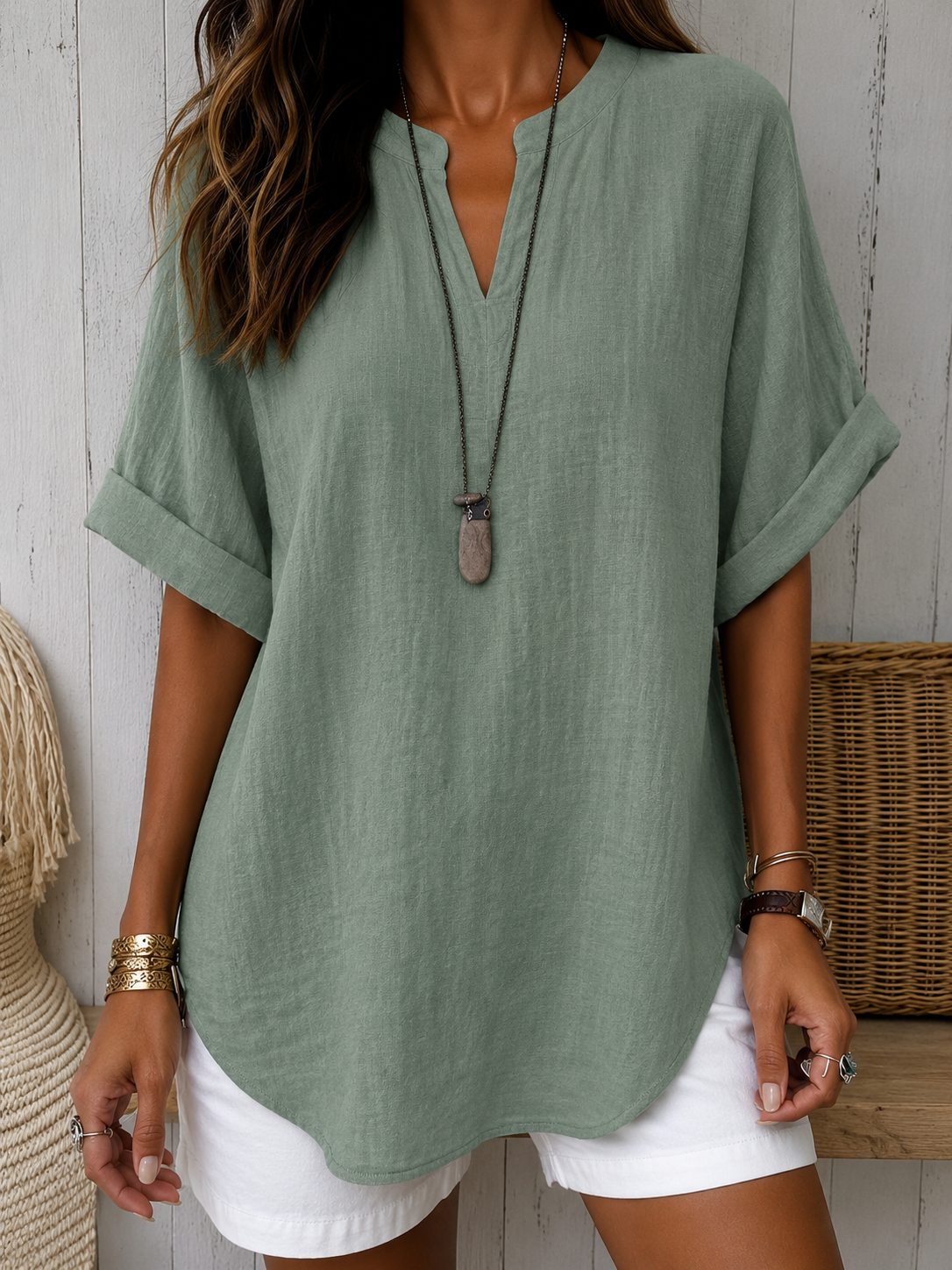 Emmeline | Simple Short-Sleeve Blouse