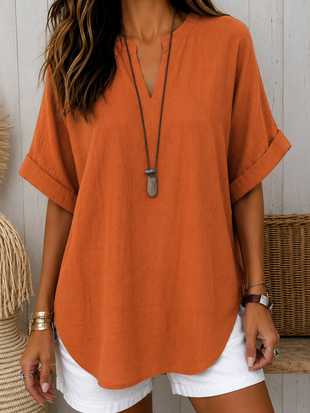 Emmeline | Simple Short-Sleeve Blouse