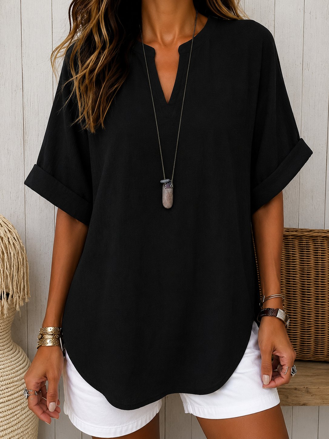 Emmeline | Simple Short-Sleeve Blouse