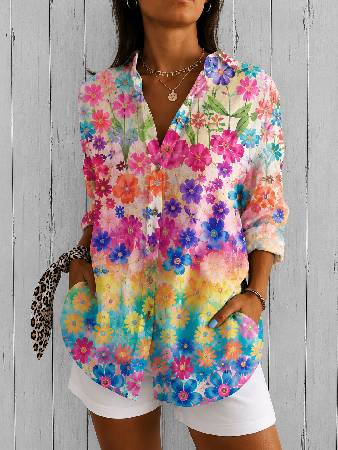 Valentina | Vivid Artistic Button-Up Blouse
