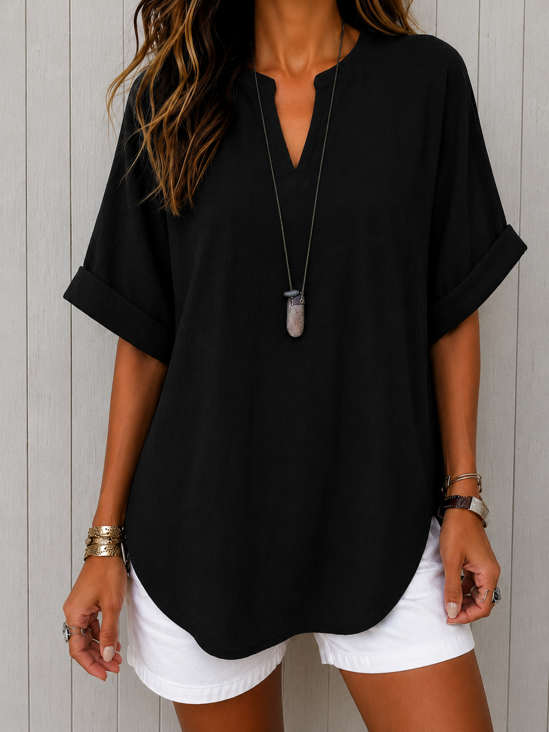 Emmeline | Simple Short-Sleeve Blouse