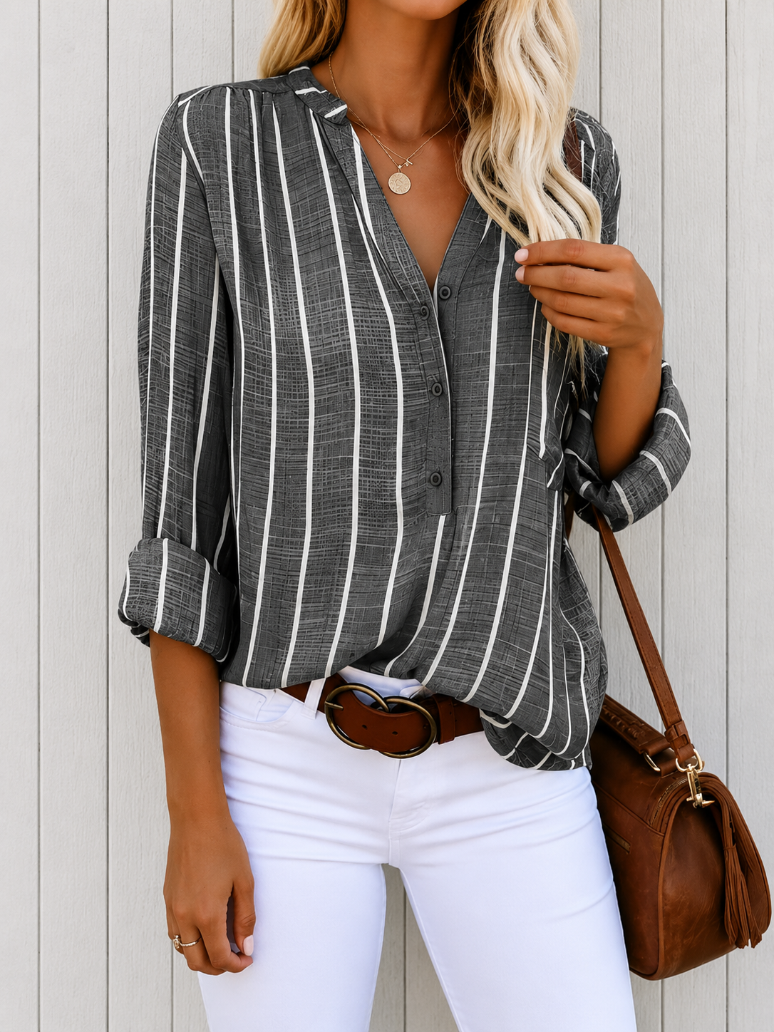Lilac | Striped Blouse