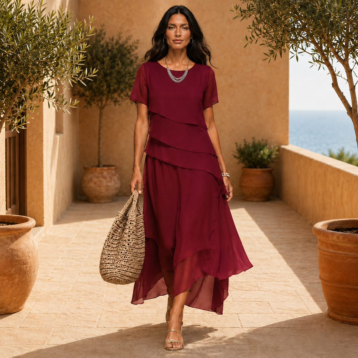 Glenda | Softly Draped Midi Dress