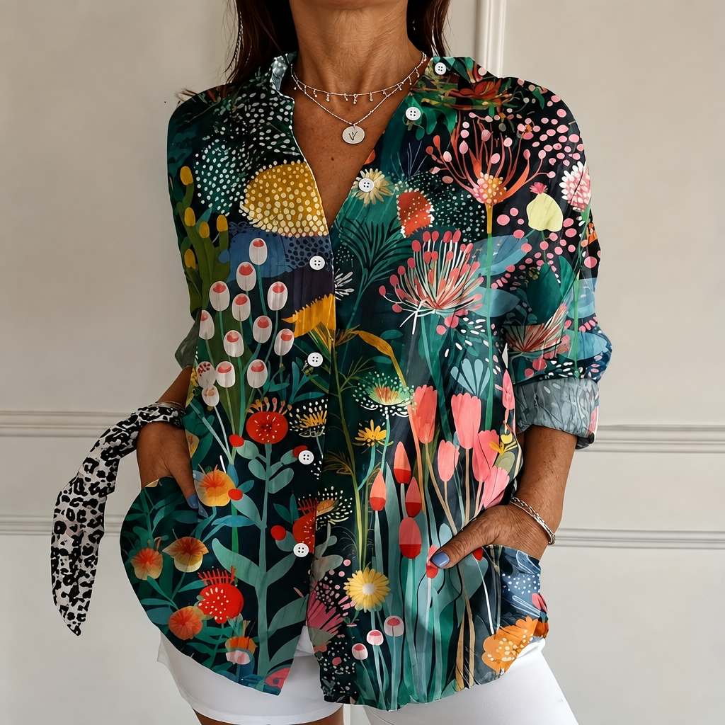 Savannah | Midnight Botanical Blouse