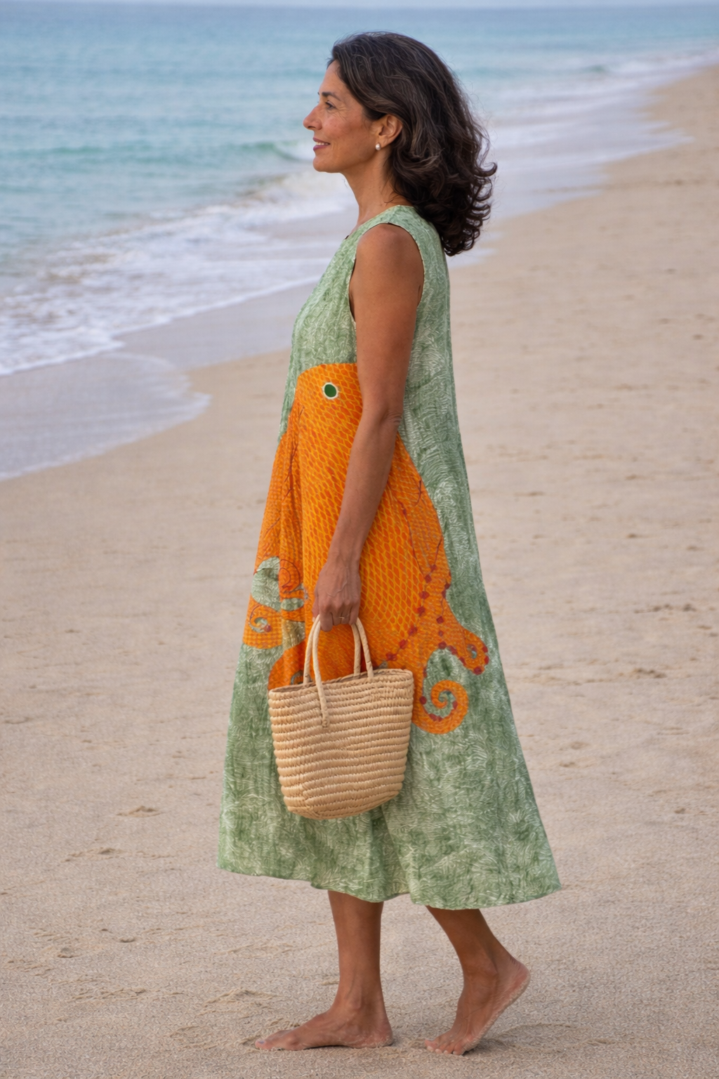 Teresa | Ocean Print Midi Dress