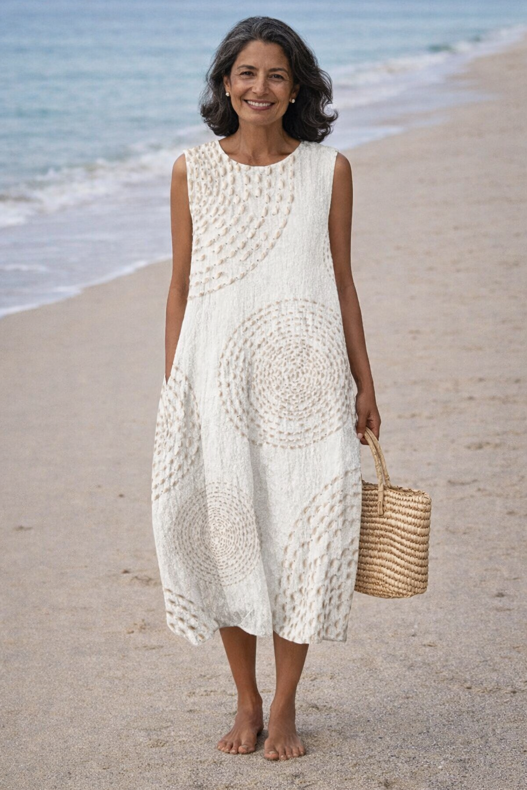 Luna | Sleeveless Midi Dress with Pockets
