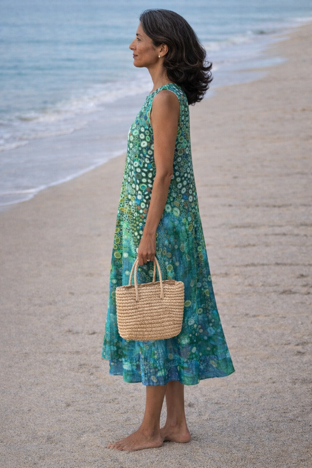 Corinne | Coral Print Midi Dress