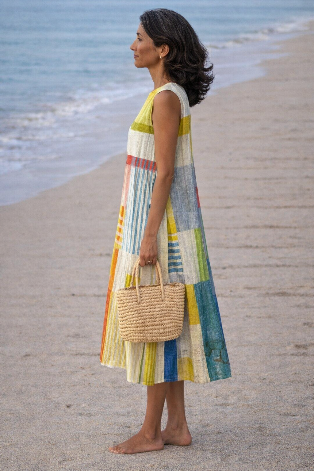 Eva | Bold Geometric Midi Dress