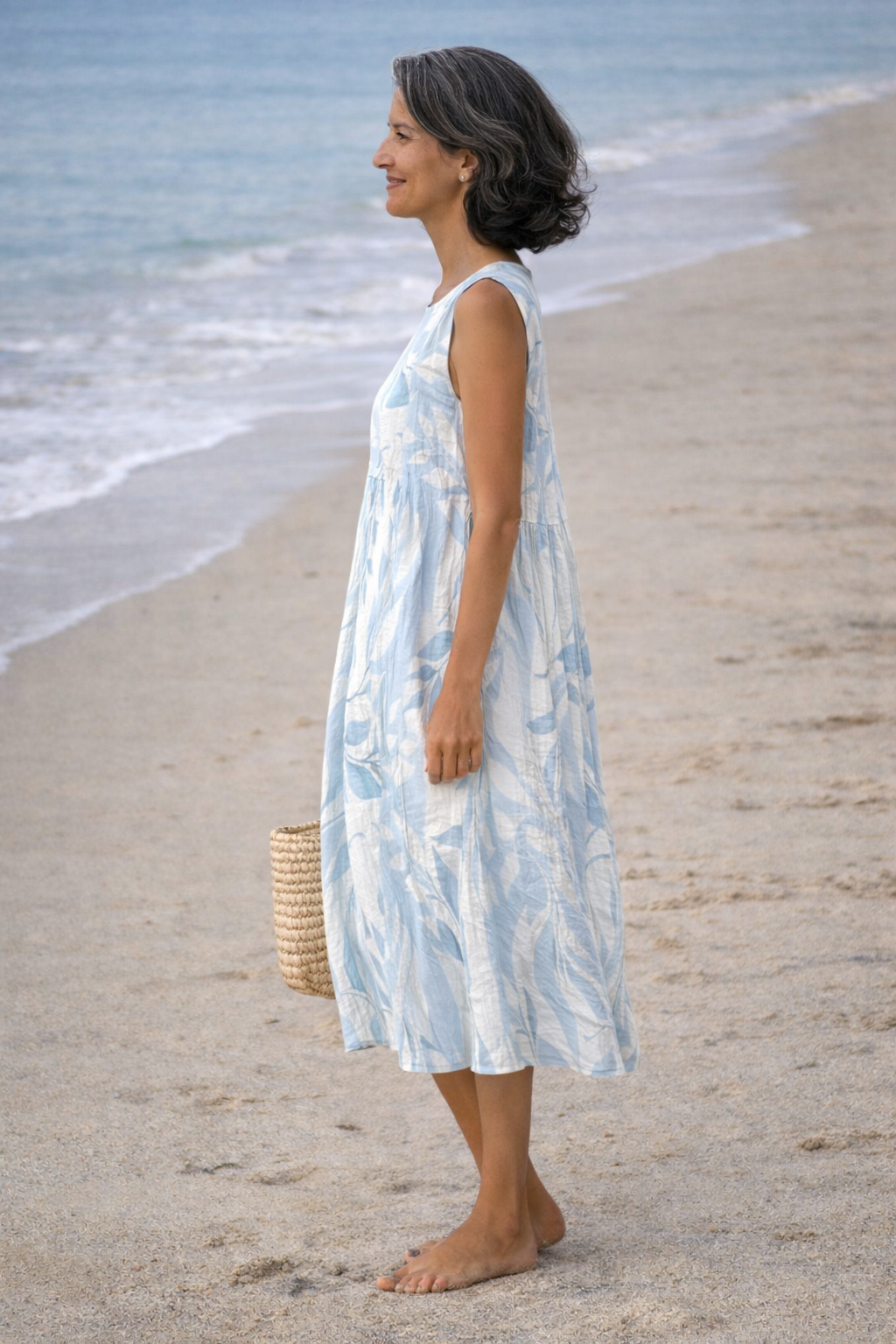 Alegría | Leaf Print Midi Dress