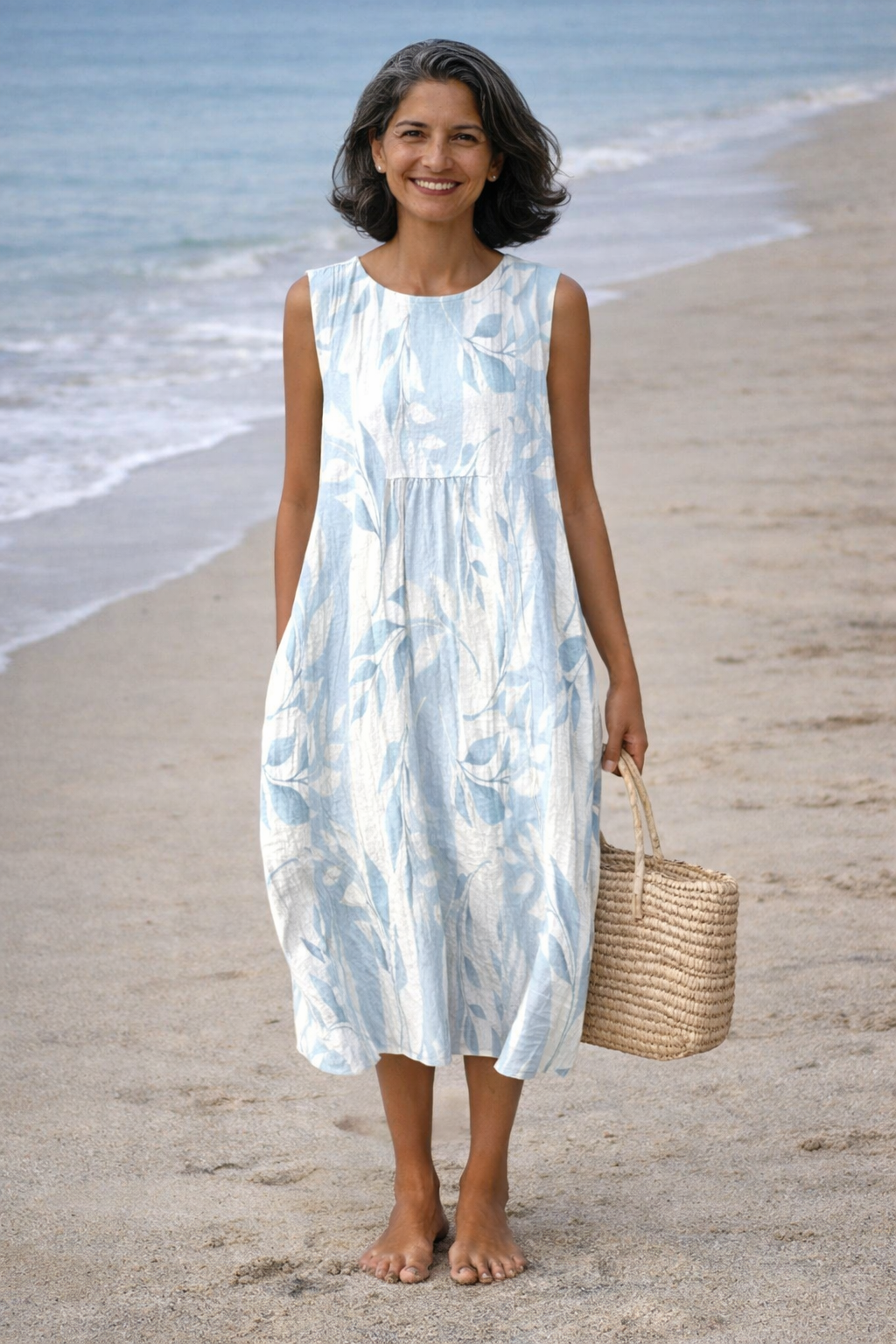 Alegría | Leaf Print Midi Dress