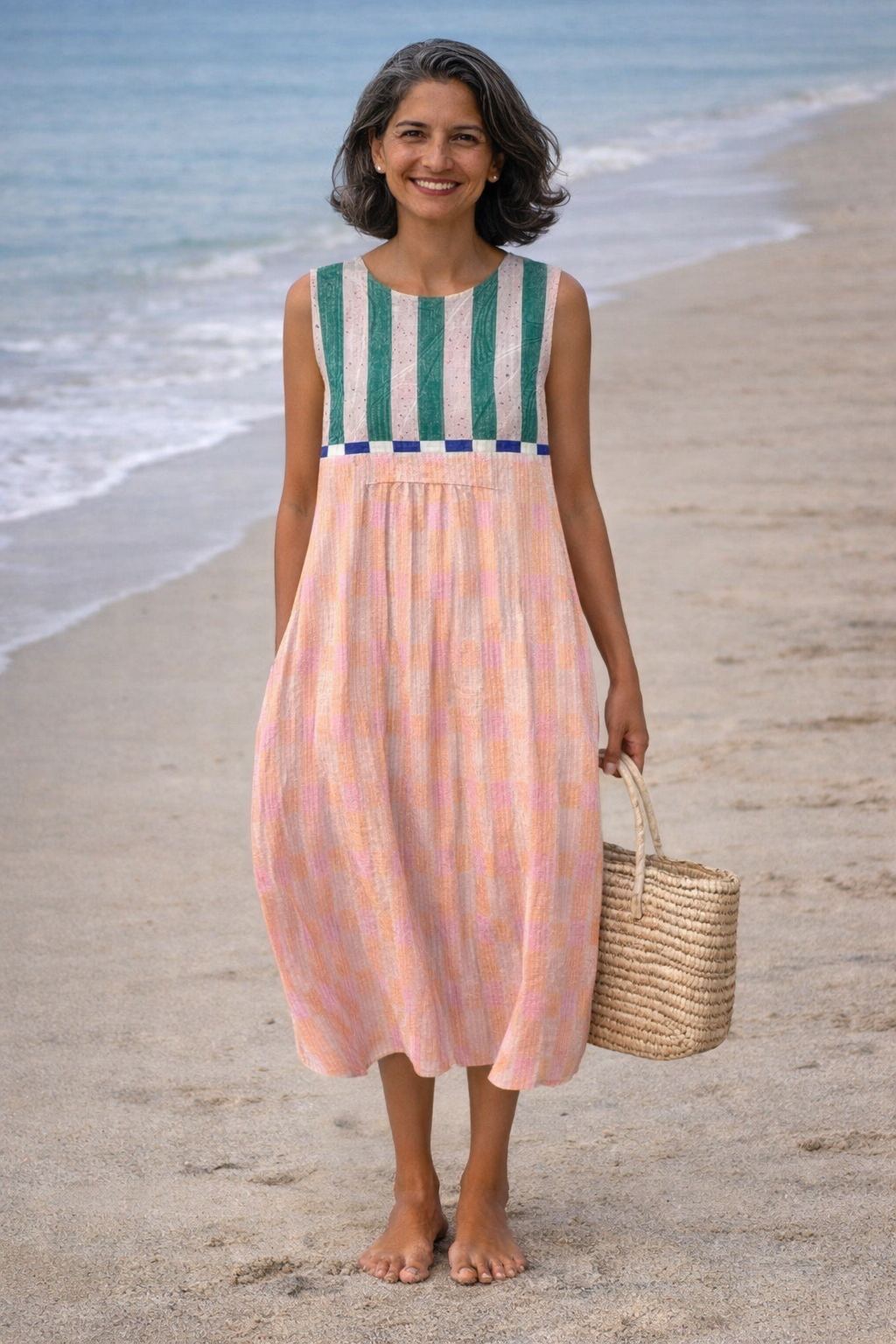 Lilia | Pastel Stripe Midi Dress