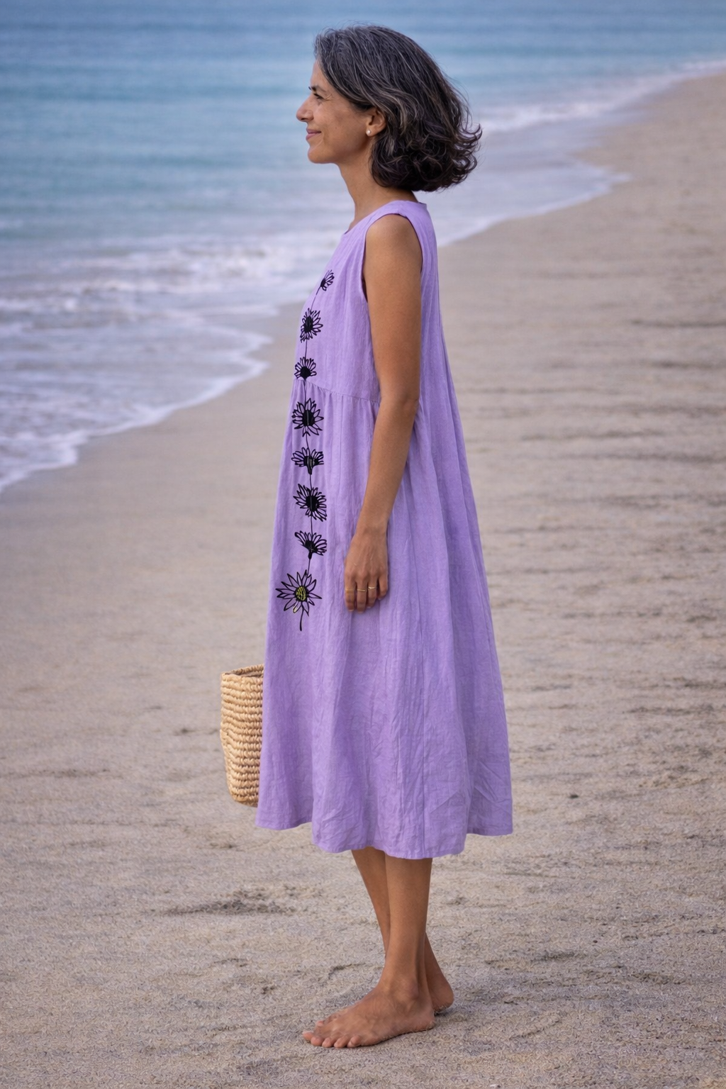 Emma | Purple Floral Midi Dress