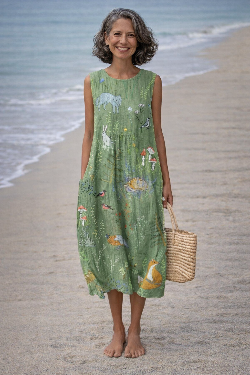 Esperanza | Woodland Print Midi Dress
