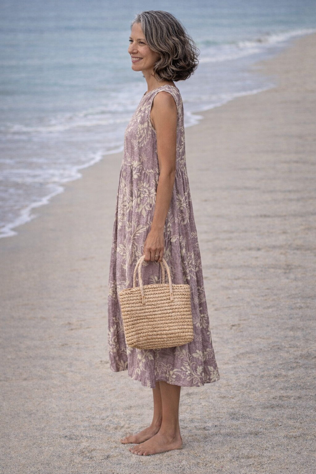 Mia | Violet Floral Midi Dress