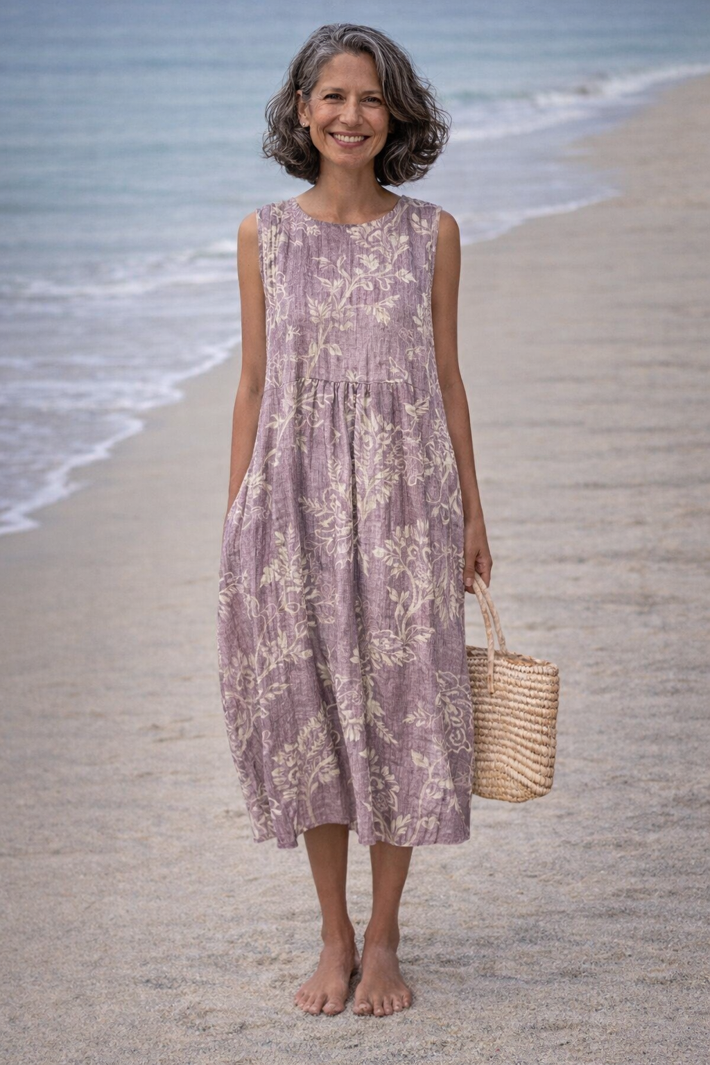 Mia | Violet Floral Midi Dress
