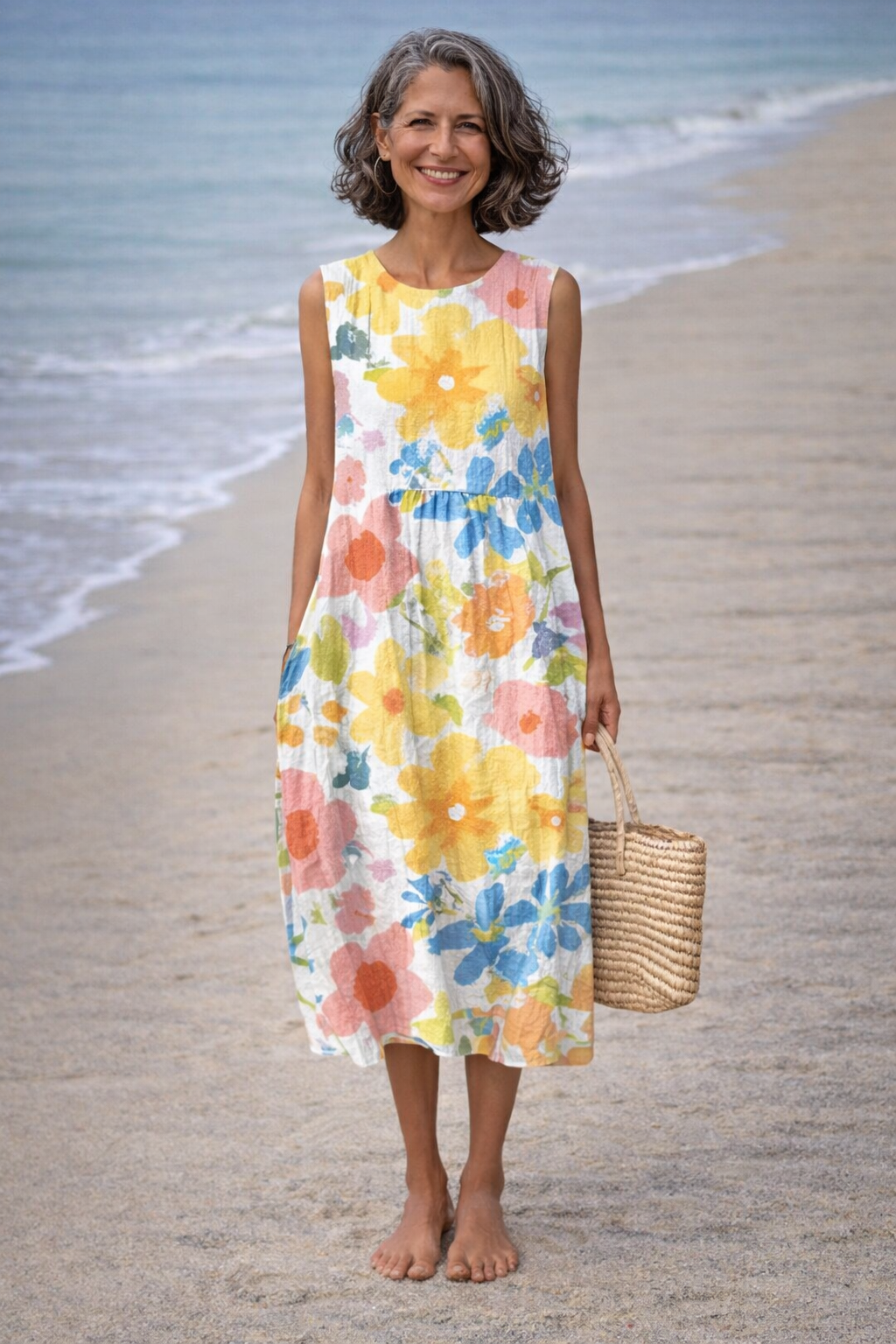 Ella | Pastel Floral Midi Dress