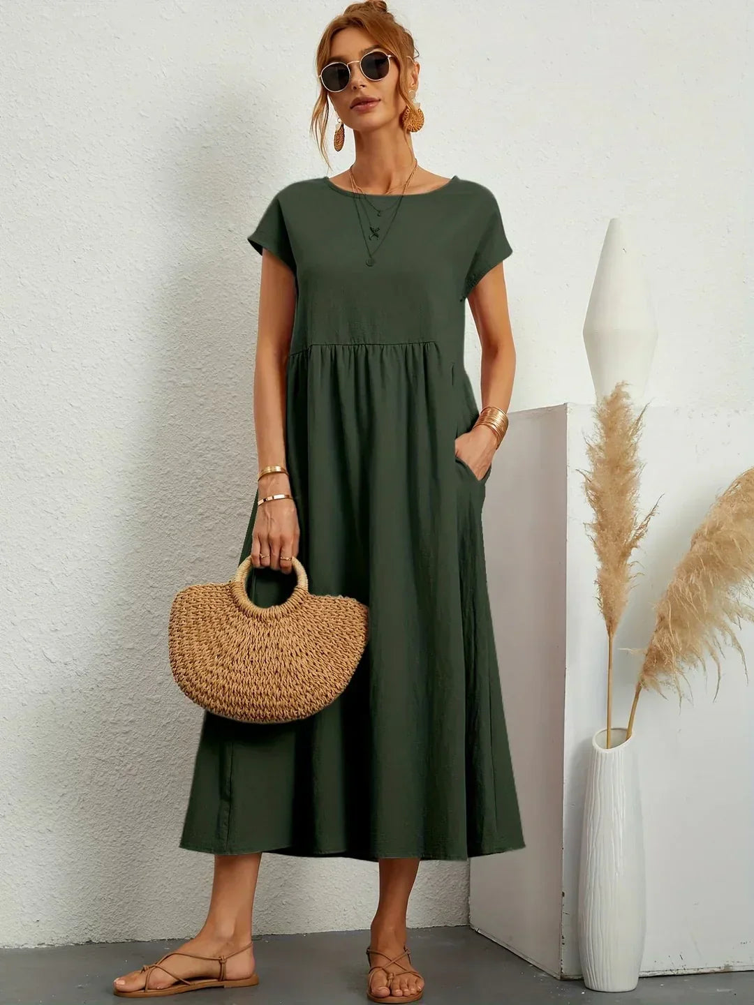 Gabrielle | Fluid Midi Dress