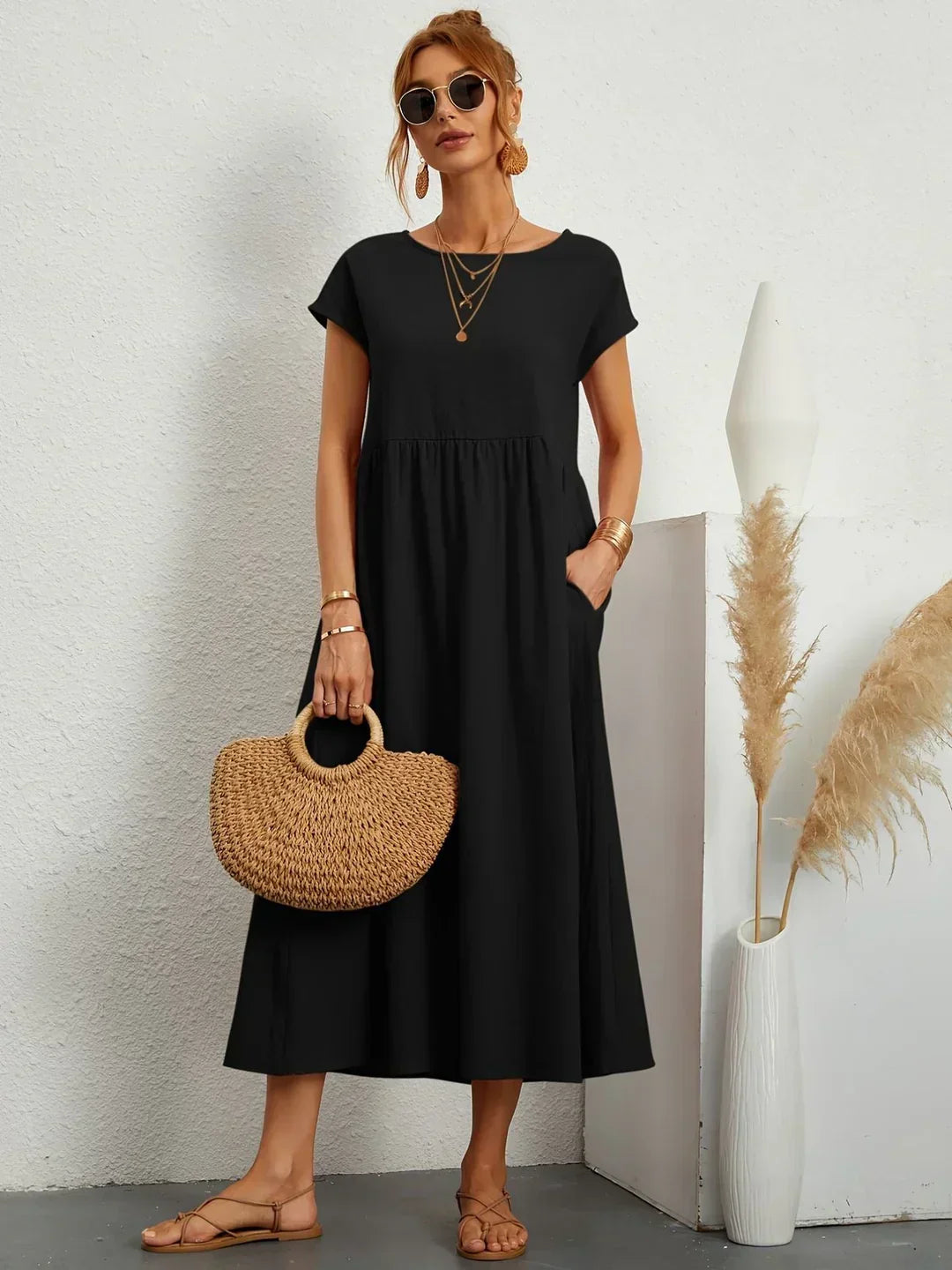 Gabrielle | Fluid Midi Dress