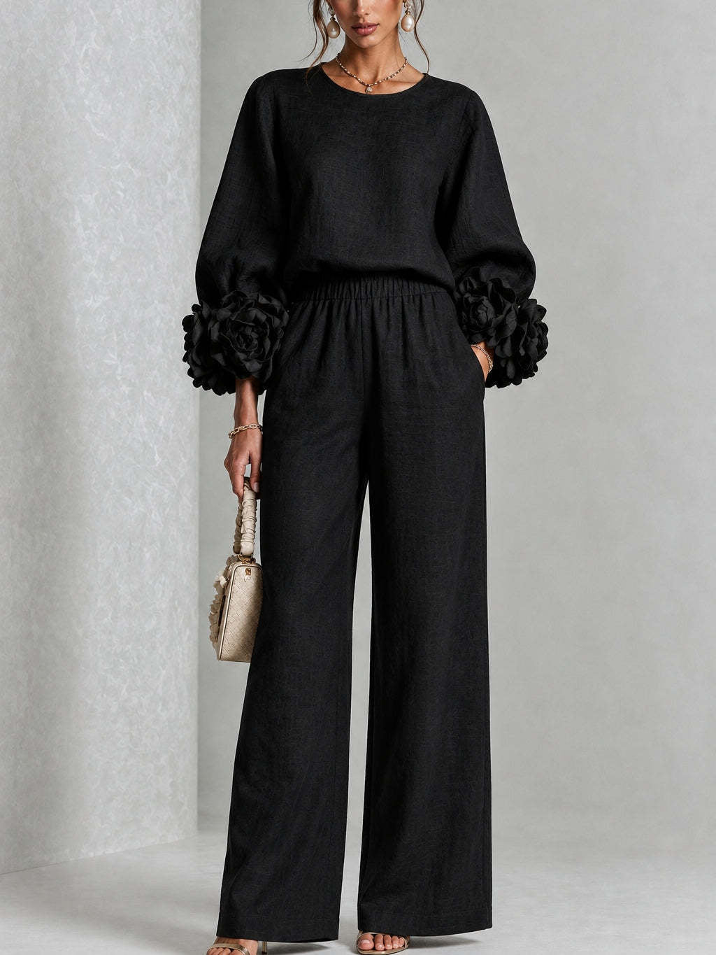 ROSALIE | SET DUE PEZZI CON POLSINI FLOREALI