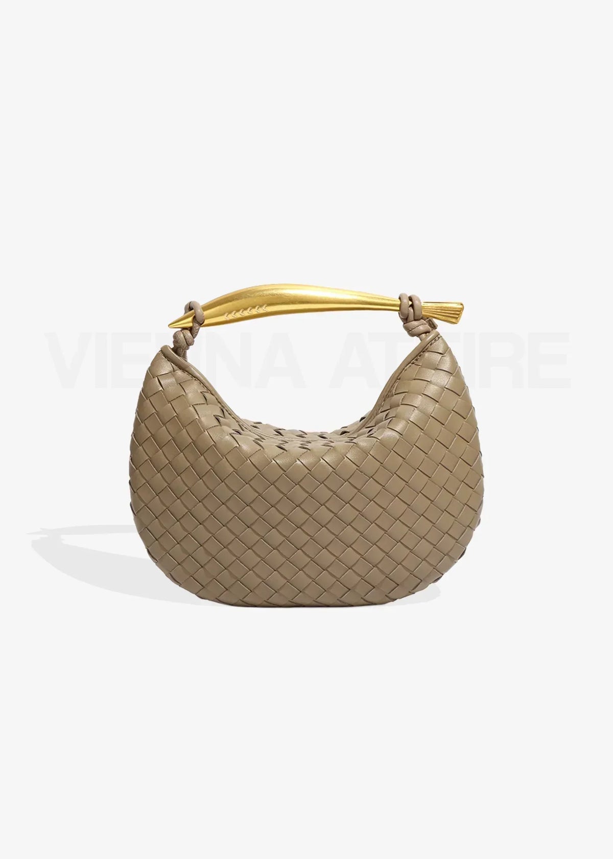 Alessandra | Woven Bag with Gold Handle