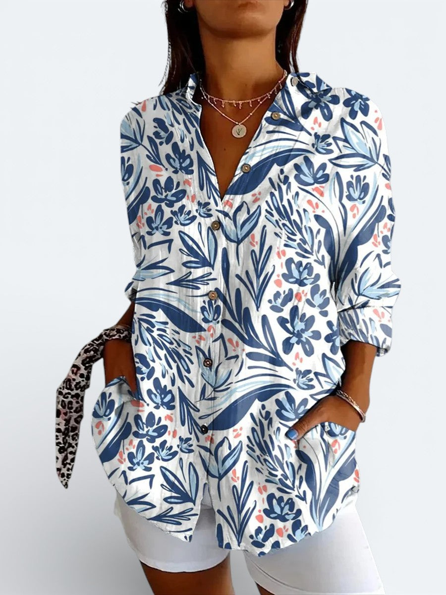 Valentina | Vivid Artistic Button-Up Blouse