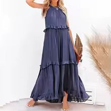 Amalia | Pleated Maxi Dress