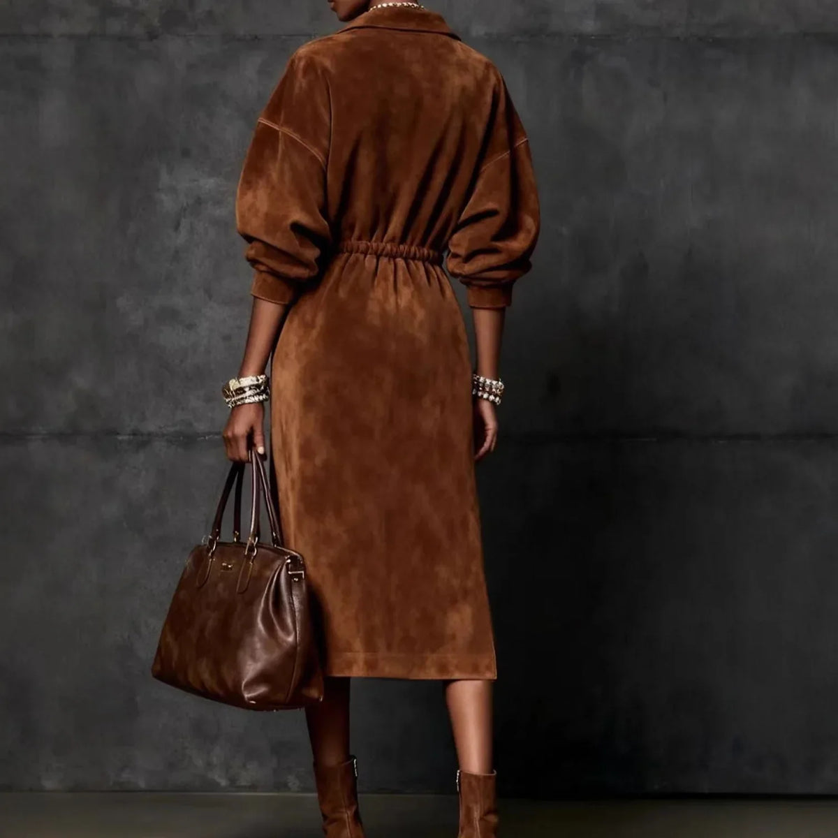 Brooke | Elegant Midi Dress with Waist Tie
