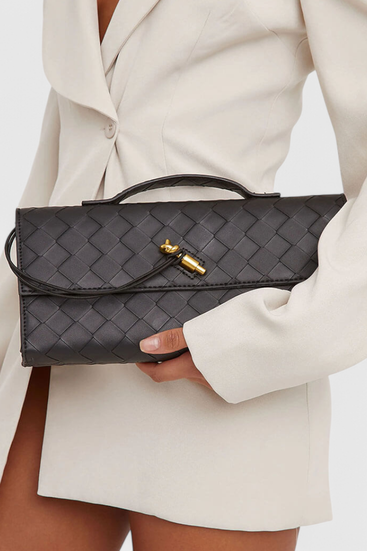 Melanie | Clutch with Gold Ribbon Detail