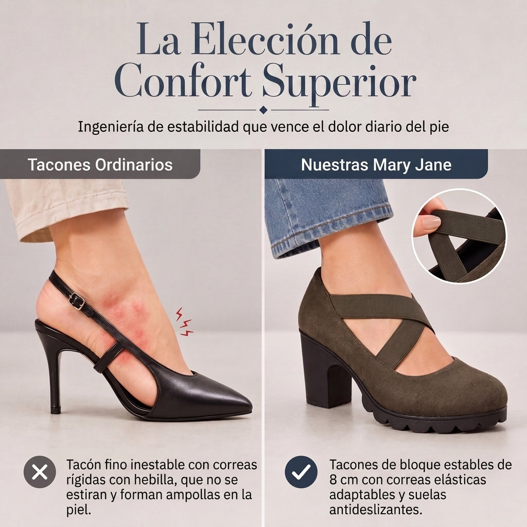 Lola | Women's Platform Shoes with Round Toe, Cross Strap, and Chunky Heel
