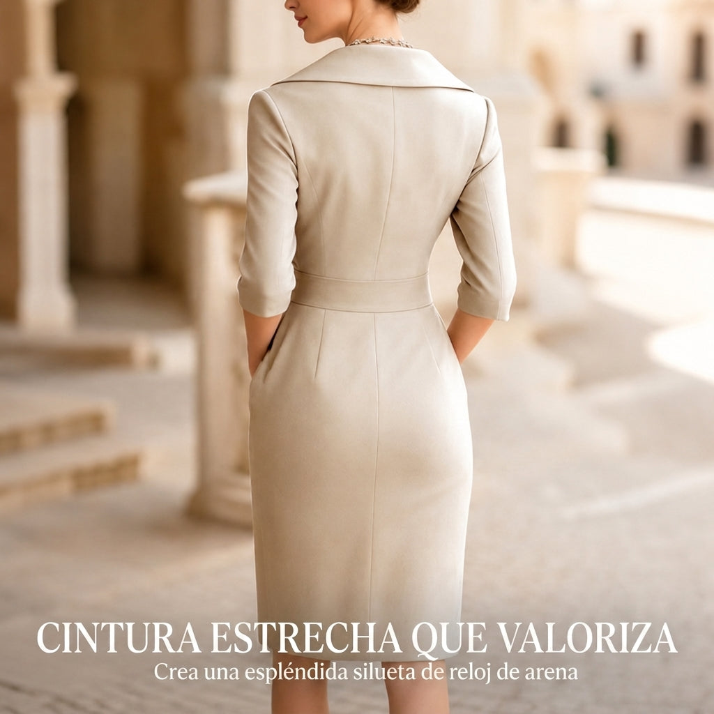 Seline | Elegant straight-cut dress with pockets
