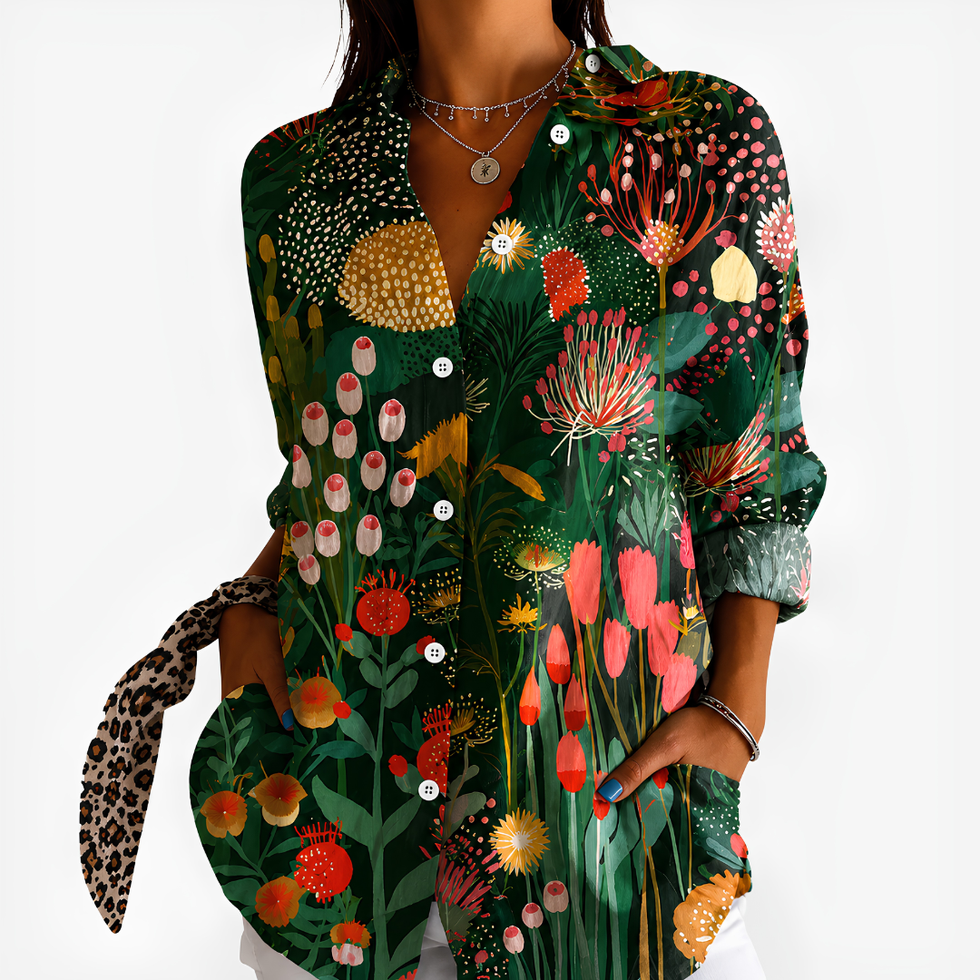 Olivia | Emerald Botanical Garden Blouse