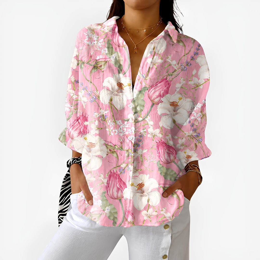 Emma | Blush Blossom Floral Blouse