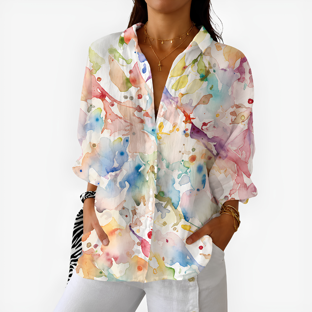 Avery | Pastel Watercolor Art Blouse