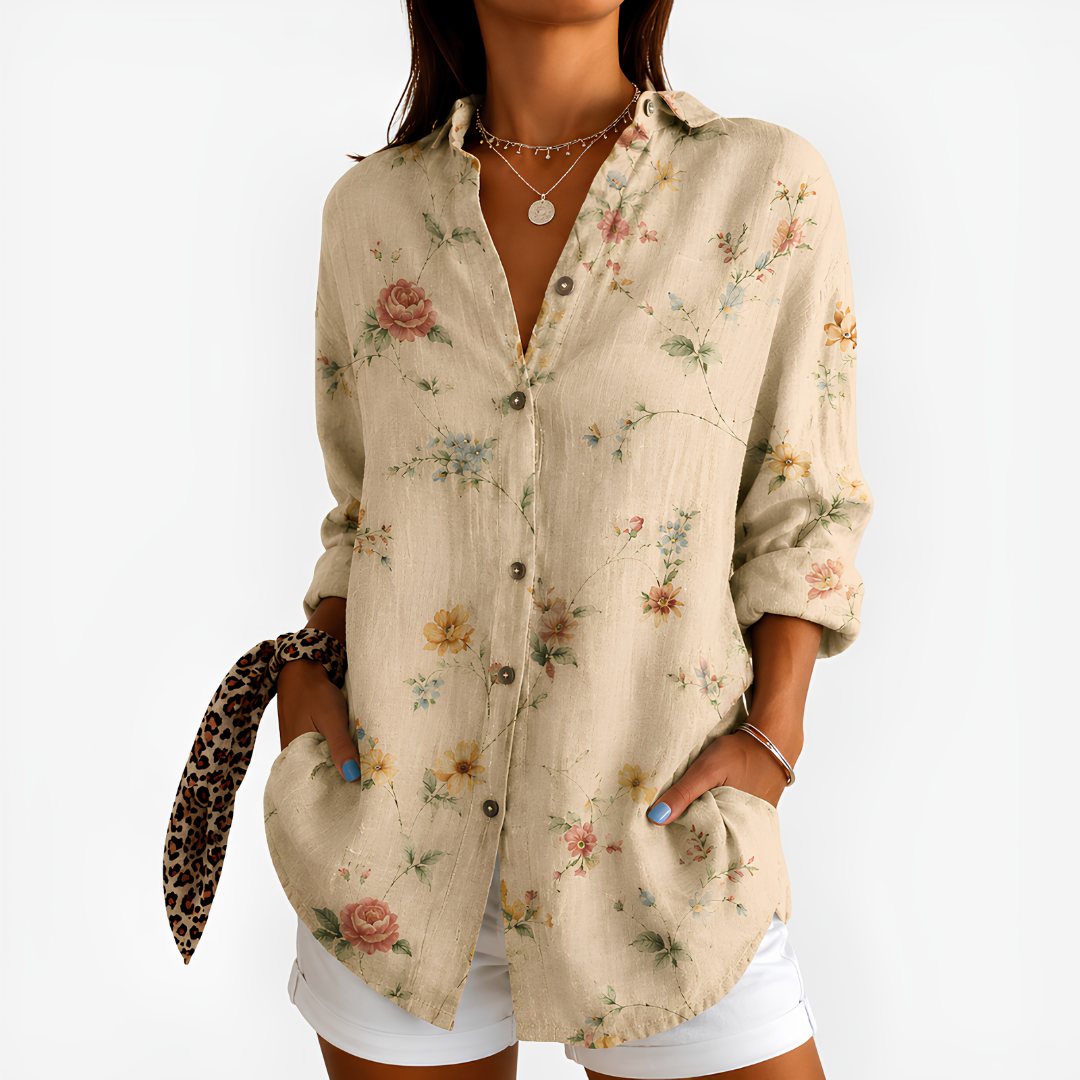 Audrey | Vintage Meadow Floral Blouse