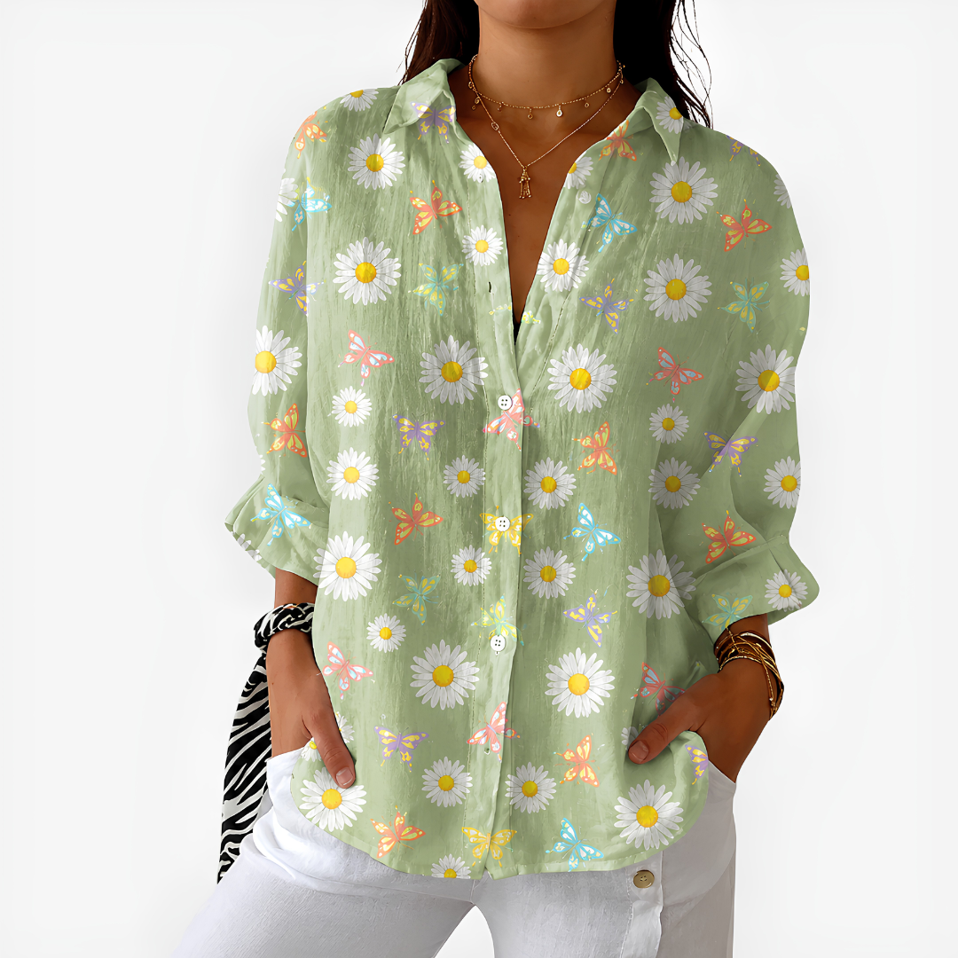 Grace | Sage Daisy Meadow Blouse