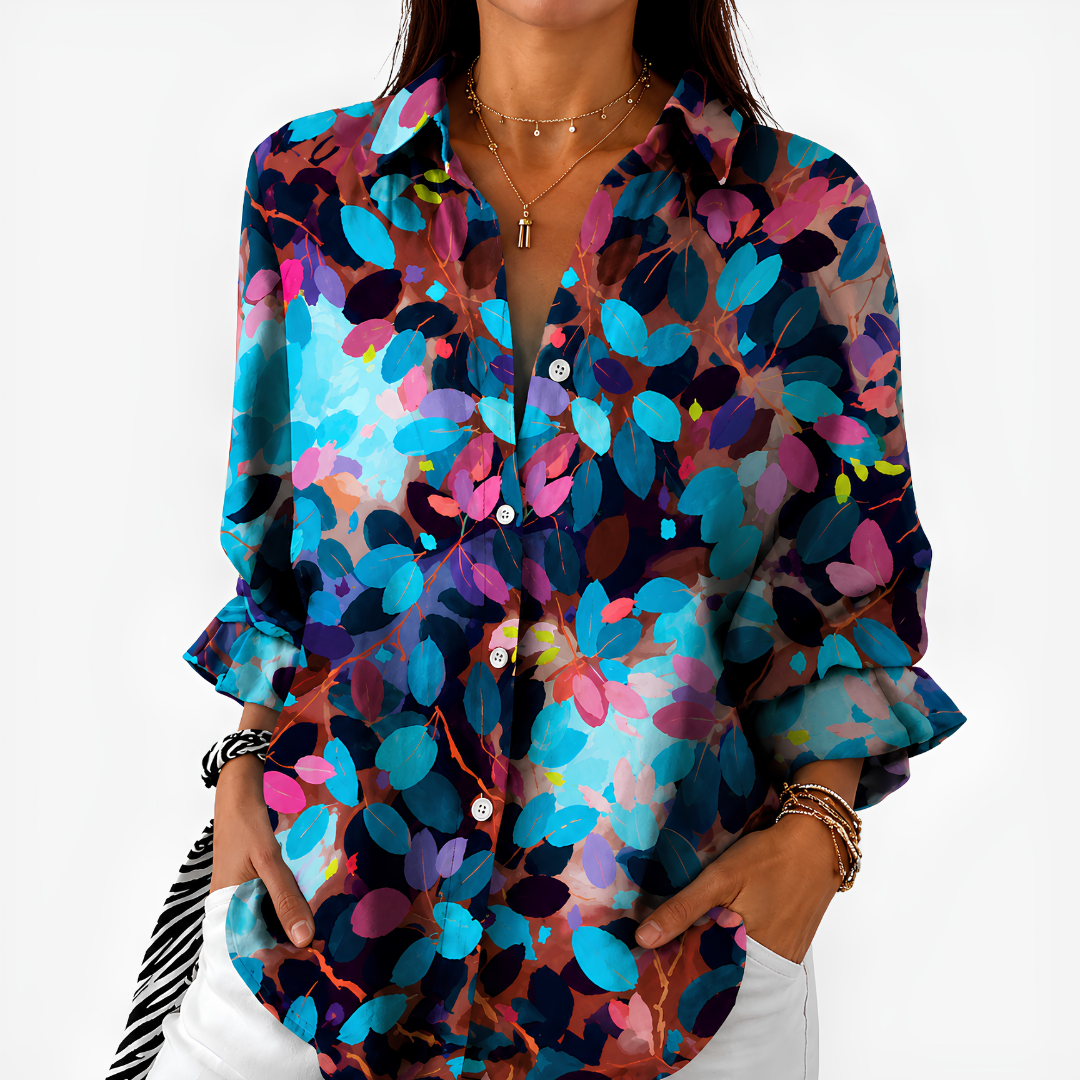 Scarlett | Jewel Leaf Botanical Blouse