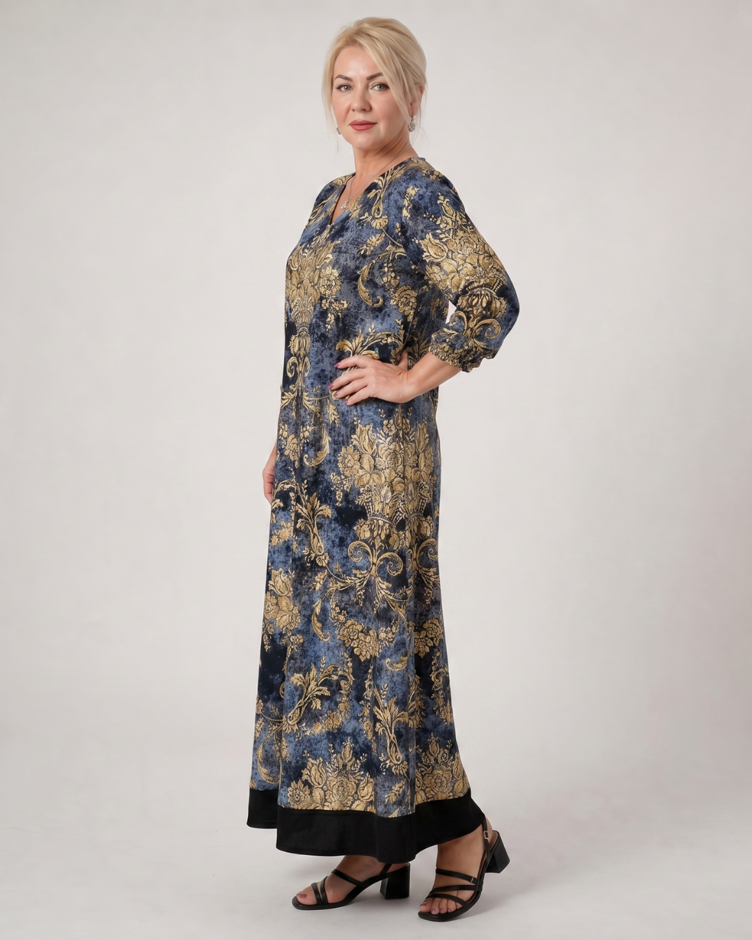 Adelheid | Abito midi boho con stampa floreale artistica