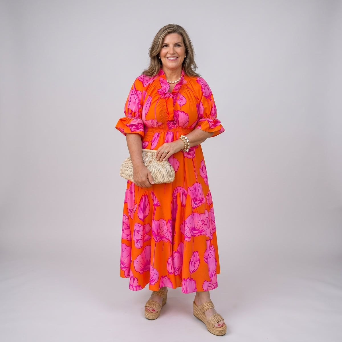 Delphine | Floral Midi Dress