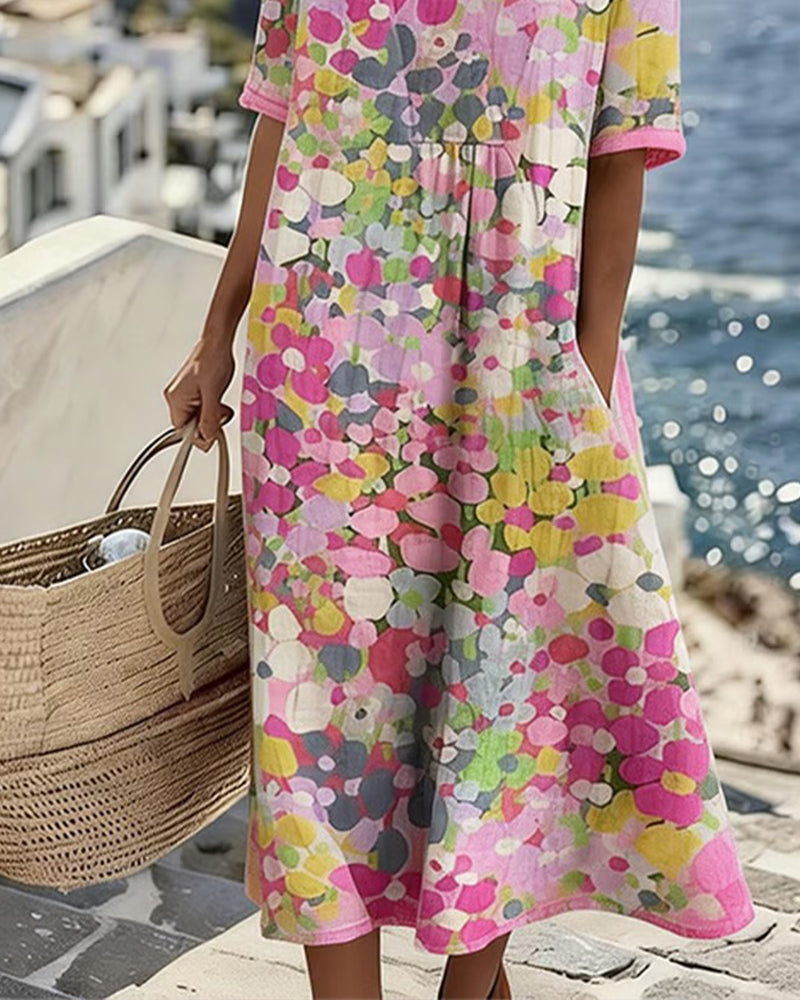 Elena | Floral Summer Midi Dress