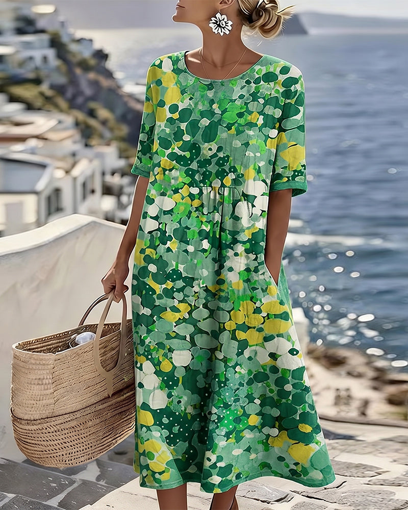 Elena | Floral Summer Midi Dress