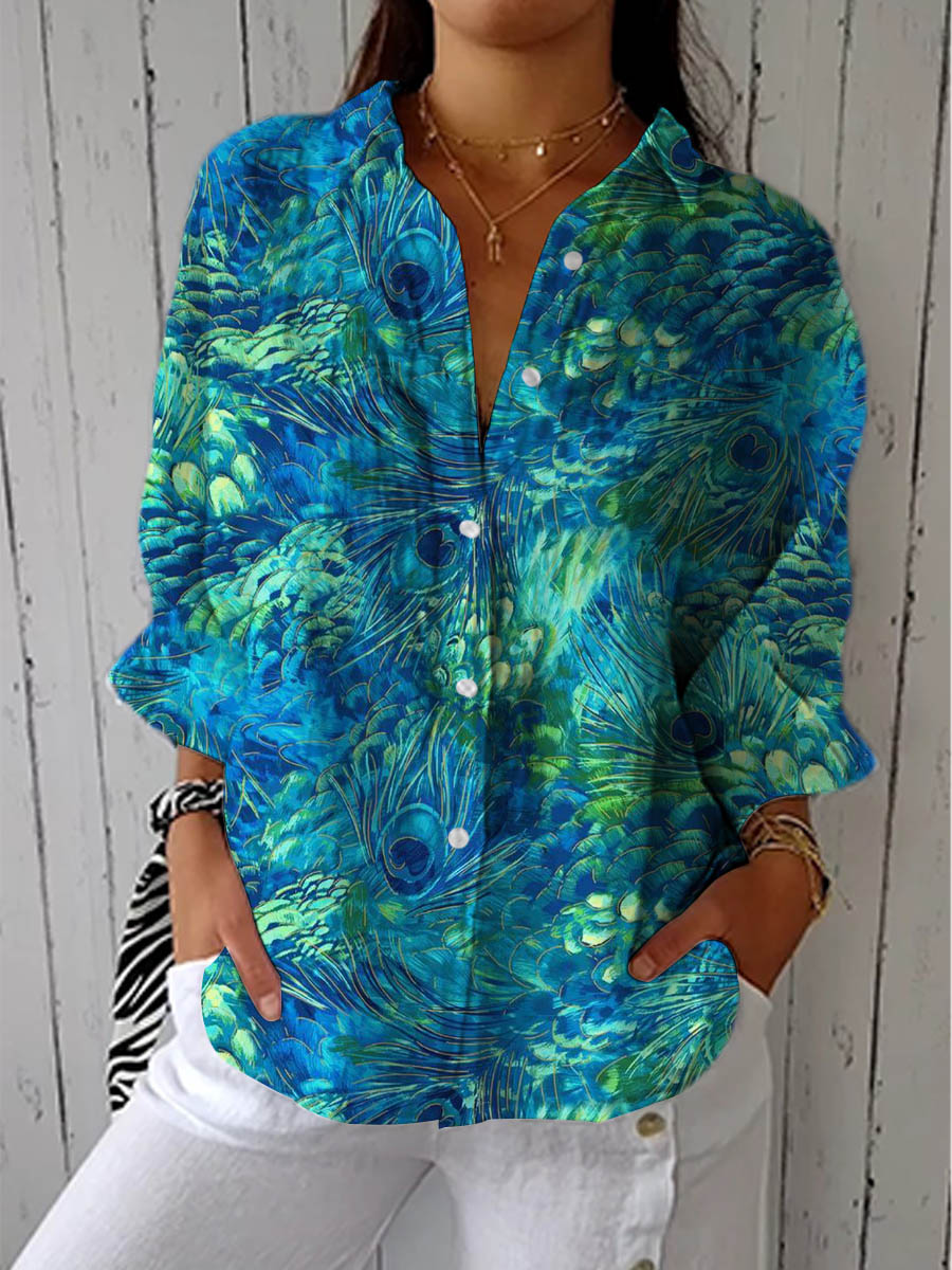 Florina | Peacock Print Blouse