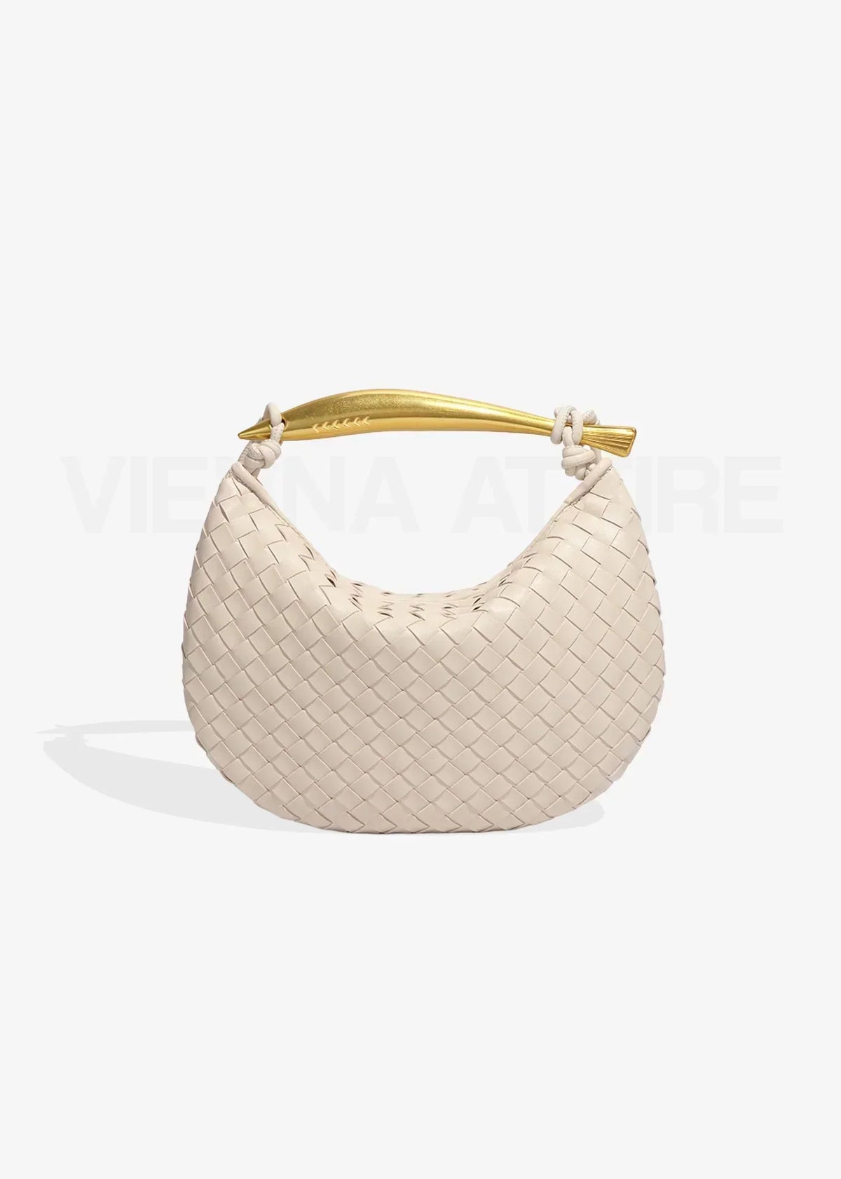 Alessandra | Woven Bag with Gold Handle
