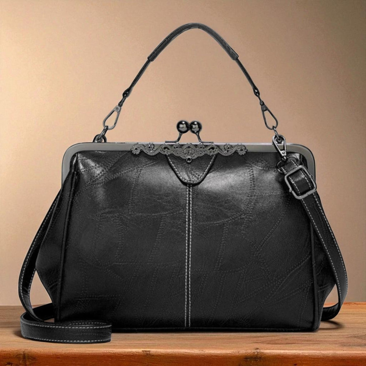 Borsa vintage con chiusura a scatto