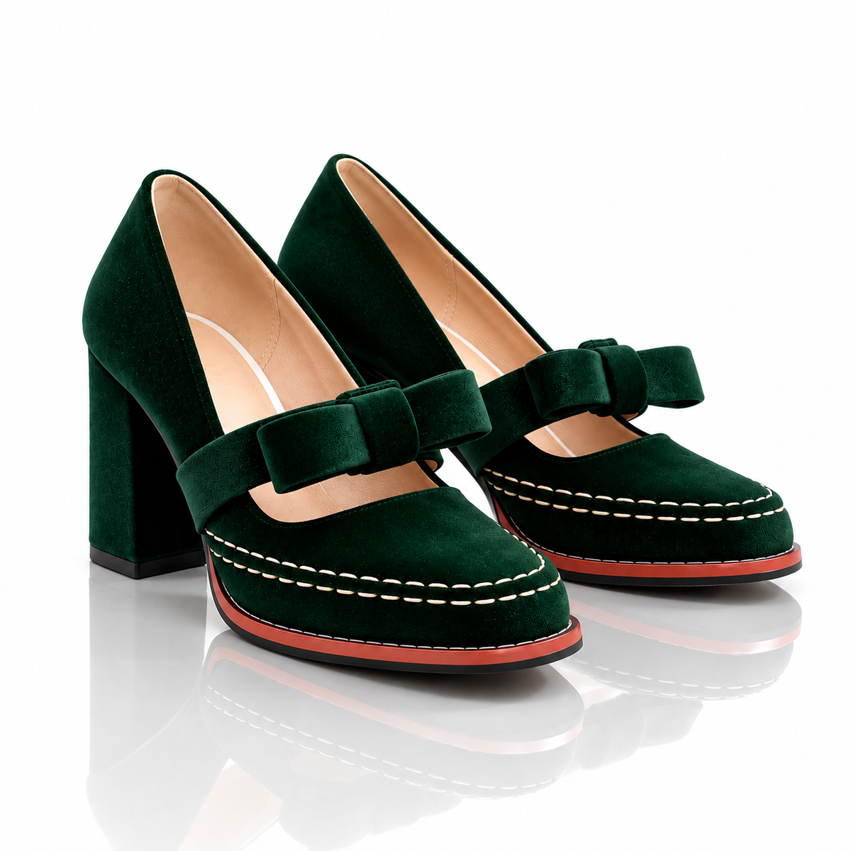 Bella Velvet Mary Jane Heels