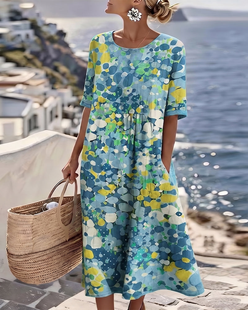 Elena | Floral Summer Midi Dress