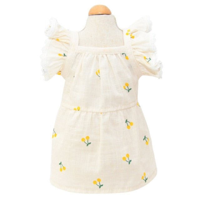 Cherry Print Pet Dress & Hat