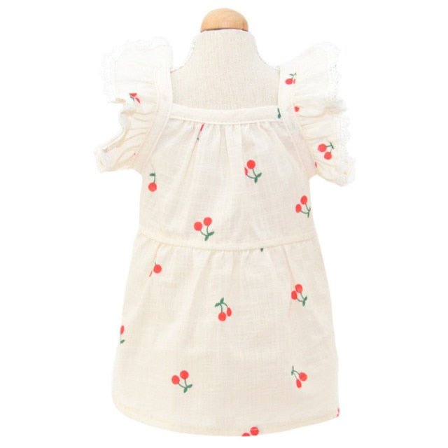 Cherry Print Pet Dress & Hat