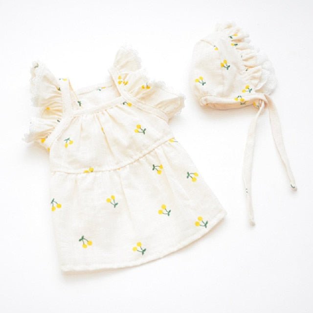 Cherry Print Pet Dress & Hat