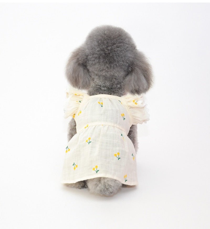Cherry Print Pet Dress & Hat